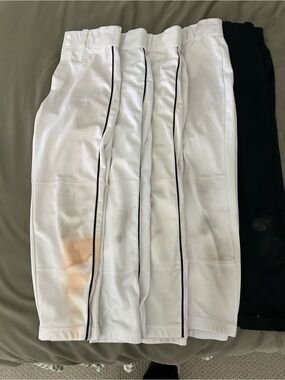Men's White Baseball-Style Pants 5 pair bundle DIRTY MIDS